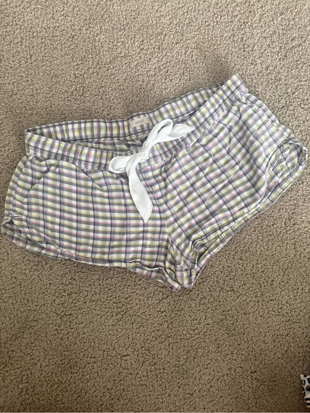 Aerie Plaid Cotton Sleep Shorts
